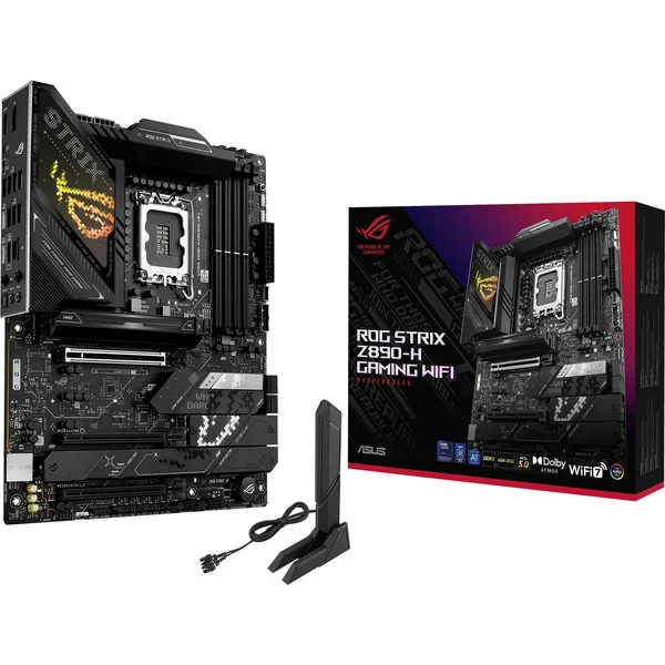 ASUS ROG STRIX Z890-H GAMING WIFI socket 1851 moederbord (Zwart, RAID, 5 Gb-LAN, Wi-Fi 7, BT, Sound, ATX)